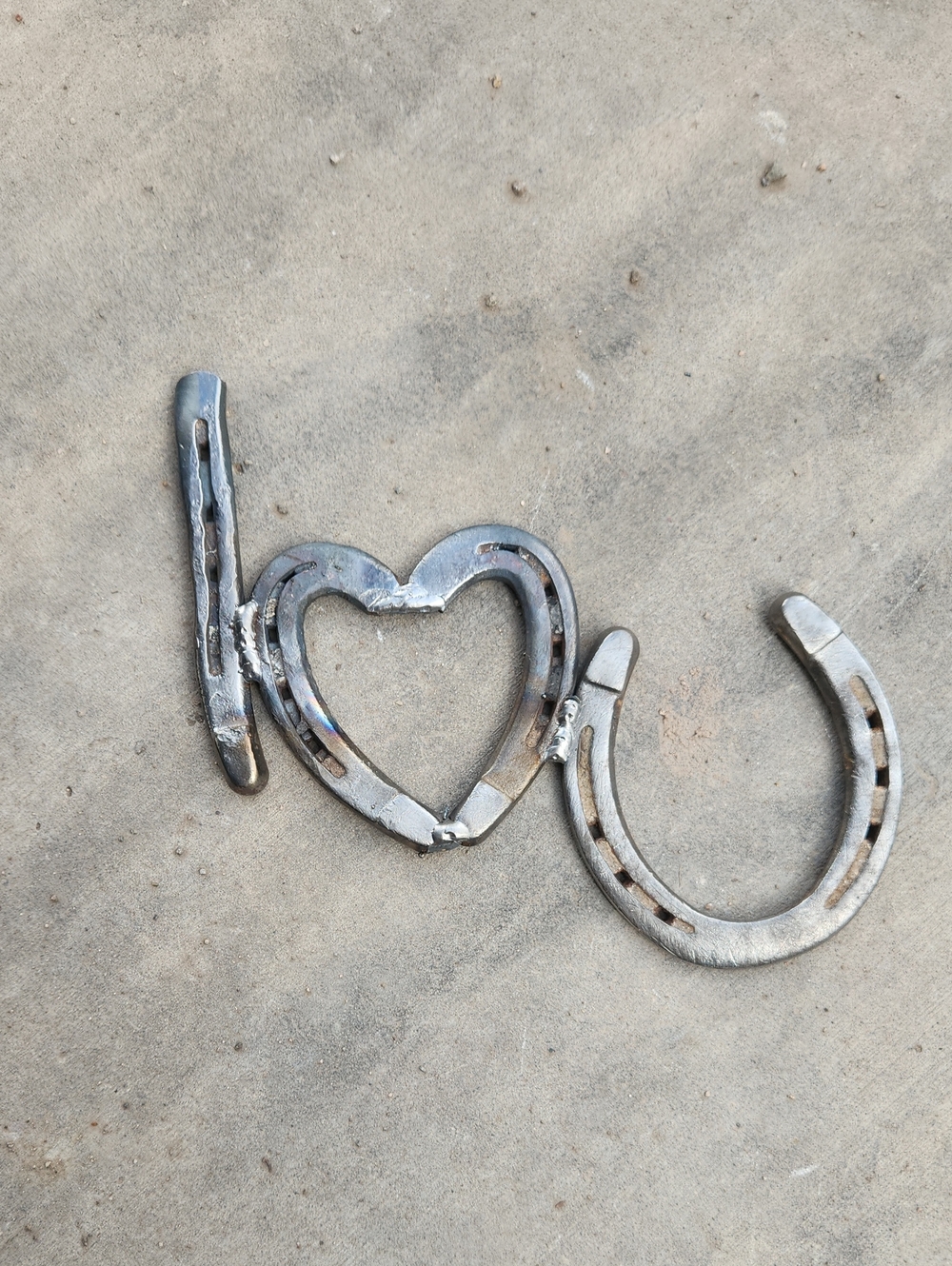 Silver Horseshoe Heart Wall Accent - Unbranded